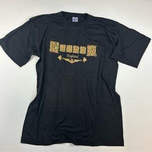 vintage 90s Sing Stitch London England Teximp Tee Shirt Men's Size XL Black